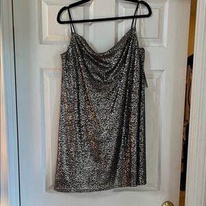 American Eagle Outfitters Sparkling Silver Mini Dress